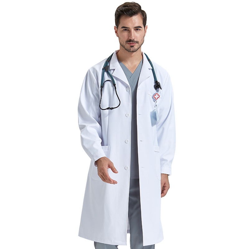 White Lab Coat, Long Sleeve Doctor Nurse Work Clothes, Beauty salon clothes