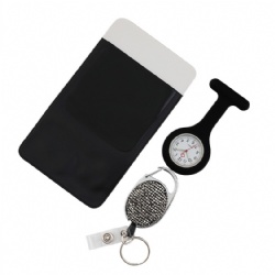 Silicone Fob Watch plus Pen Bag and ID badge holder set